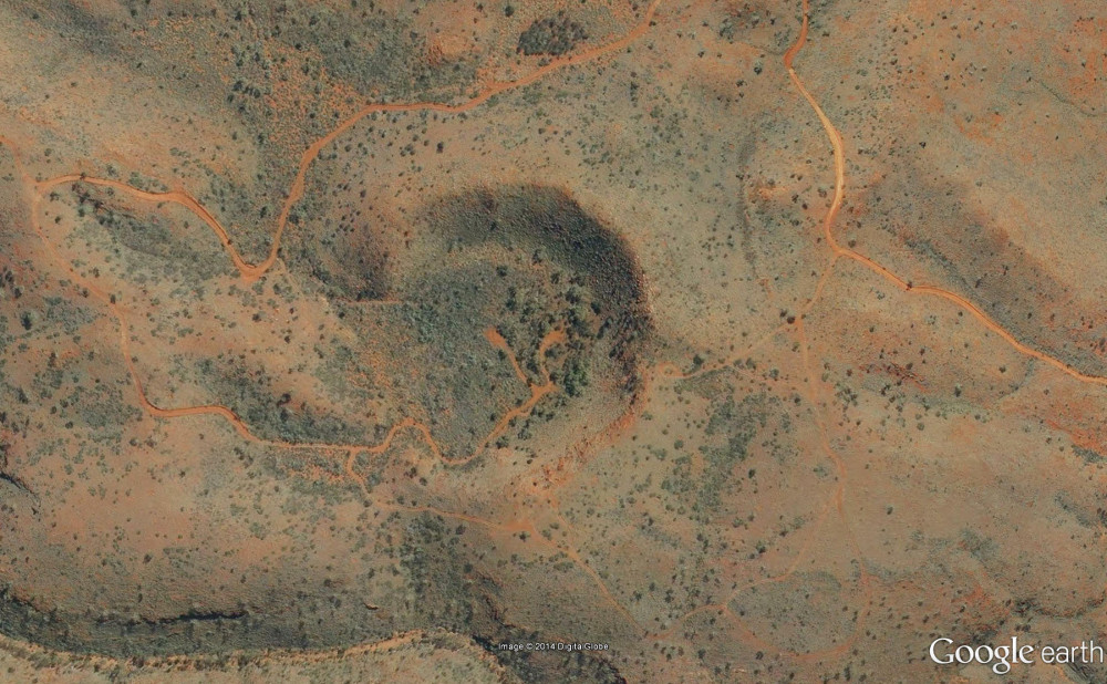 Landgate aerial photography over the Hickman Crater (from Locate - WA Land Information Application)