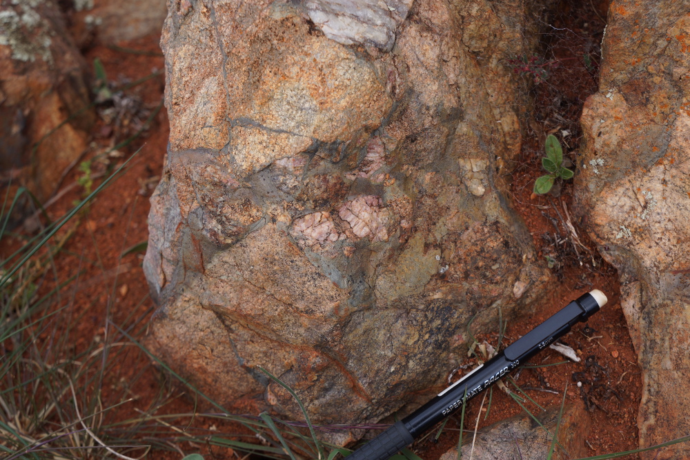 Breccia with possible pseudotachylite matrix